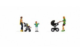 Mothers With Children & Modern Buggies (2) Figure Set HO Scale
