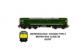 Class 28 D5707 BR Green With Full Yellow Ends N Scale 
