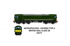Class 28 D5711 BR Green With Small Yellow Panel N Scale 