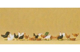 Chickens x 18 HO Scale 