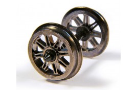 OO Scale Metal Split Spoked Wagon Wheels Pack of 10 Assembled Axle Sets