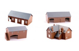 Farm Set - Includes Stable Block, Barn, Cow Shed & Farm House Plastic Kits N Scale 