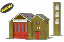 The Country Fire Station Card Kit OO Scale