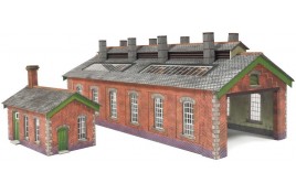 Red Brick Double Track Engine Shed N Gauge