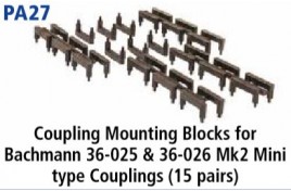 Coupling Mounting Blocks for Bachmann 36-025 & 36-026 Mk2 Mini type Couplings (15 pairs)