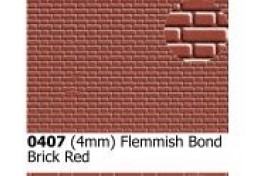 4mm  Flemish bond  Brick Red OO Scale