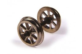 OO Scale  Metal Spoked Wagon Wheels Pack of 10 Assembled Axle Sets