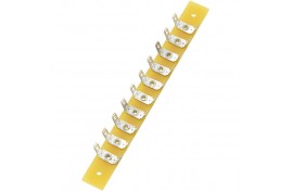 Terminal Strip 10 poles (20 connectors) 2.8mm tags 100mm x 10mm Mounting Plate