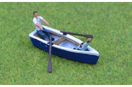 Rowing Boat with Man Rowing and Passenger  OO Scale