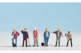 Construction Workers x 6 with Tools OO/HO Scale