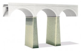 2 Stone Piers for Viaducts Plastic Kit OO Scale