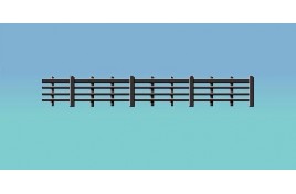 Wooden Lineside Fencing 4 Bars - Black OO Scale