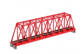 Single Track Truss Girder Bridge 248mm Red N Scale