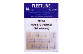 Rustic Fence x 10 pieces Whitemetal Unpainted N Scale