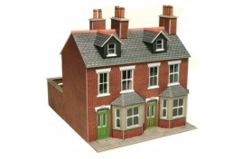  Red Brick Terraced Houses Card Kit OO Scale