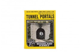 Single Track Tunnel Portals Cut Stone x 2 N Scale