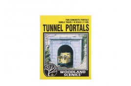 Single Track Tunnel Portals Concrete x 2 N Scale